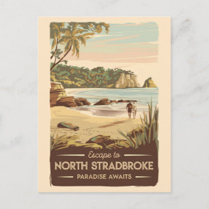 Postal Ilustracion de Australia en la isla Stradbreak Nor