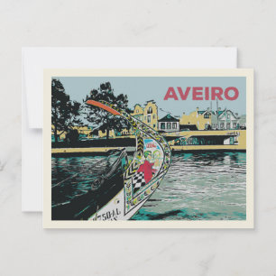 Postal "Ilustración de barco Moliceiro en Aveiro Portugal