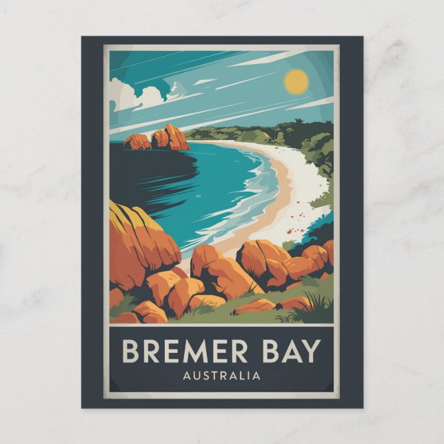 Postal Ilustración de Bremer Bay Australia Arte de Viaje  (Anverso)