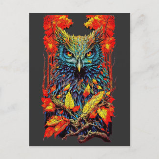 Postal Ilustracion de búho forestal T-Shirt Hoodie Throw 