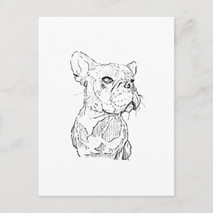 Postal Ilustración de Bulldog Francés, Personalizada