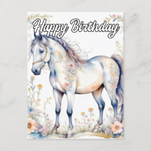 Postal Ilustración de caballo majestuoso hermoso