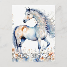 Postal Ilustración de caballo majestuoso y hermoso