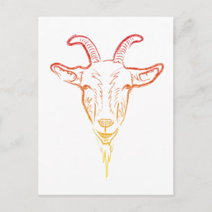 Postal ilustracion de cabra