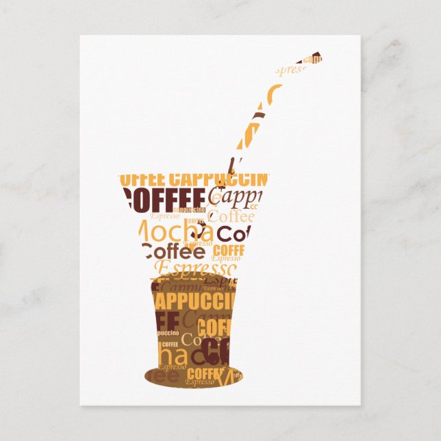Postal Ilustracion de café moderno (Anverso)