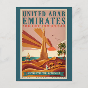 Postal Ilustración de camello de Emiratos Árabes Unidos B