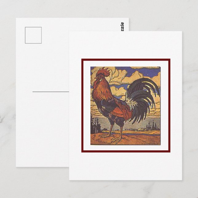 Postal Ilustracion de campo retro de la colección de gran (Anverso / Reverso)