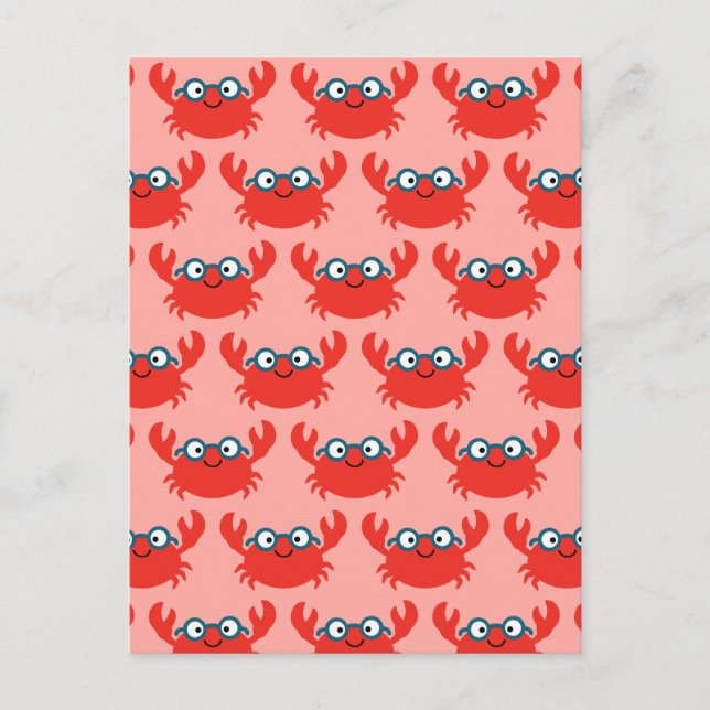Postal Ilustracion de cangrejo espinoso (Anverso)