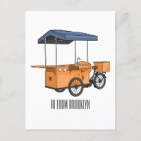Ilustracion de carrito de comida para bicicletas p