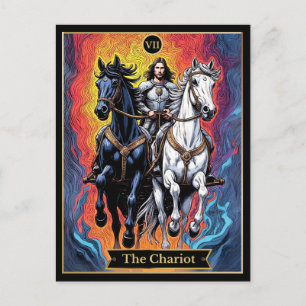 Postal Ilustración de carta de tarot, El Carro