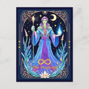 Postal Ilustración de carta de tarot, El Mago