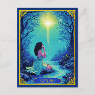 Postal Ilustración de Carta de Tarot, La Estrella