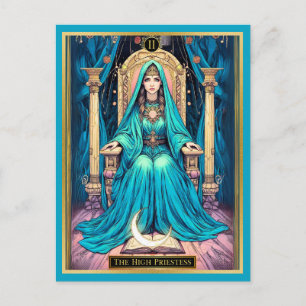 Postal Ilustración de carta de tarot, La Sumo Sacerdotisa