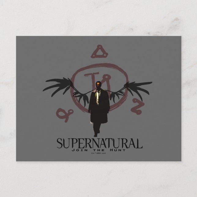 Postal Ilustracion de Castiel supernatural (Anverso)