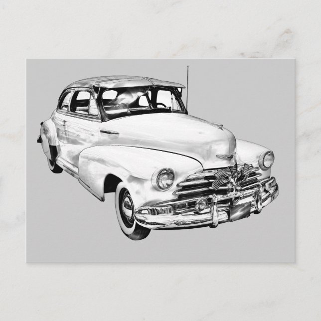 Postal ilustracion de Chevrolet Fleetmaster 1948 (Anverso)
