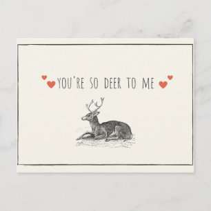 Postal Ilustración de ciervo amor