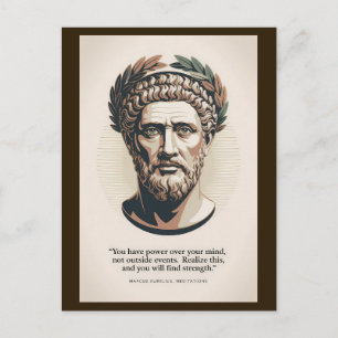 Postal Ilustración de citas de Marco Aurelio Meditaciones