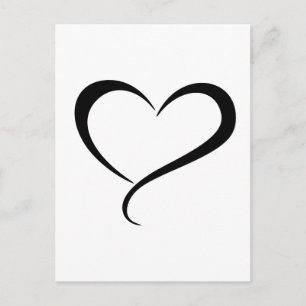 Postal Ilustración de cliparts de corazón negro