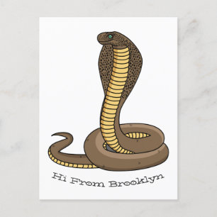 Postal Ilustracion de cobra marrón
