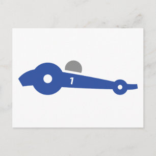 Postal ilustracion de coche de Carreras impreso en camise