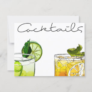 Postal Ilustracion de cócteles