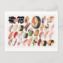 Ilustracion de comida japonesa de sushi