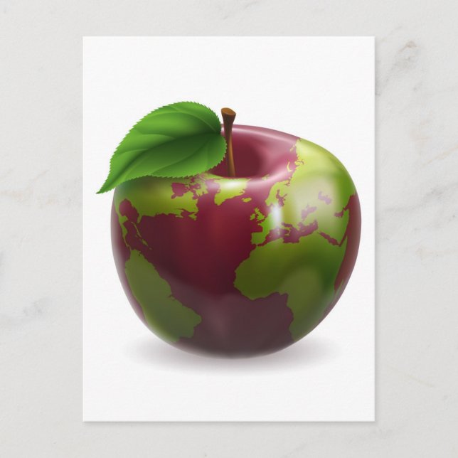 Postal Ilustracion de concepto de la Apple del globo (Anverso)