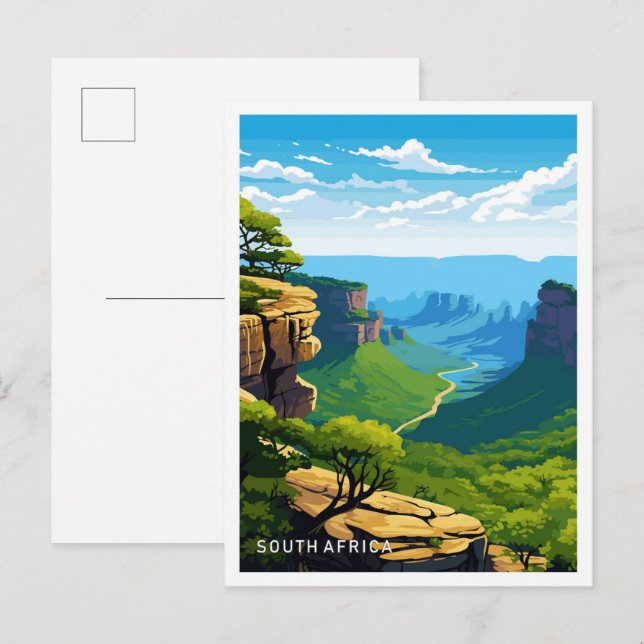 Postal Ilustracion de cosecha de cosecha de Sudáfrica (Anverso / Reverso)