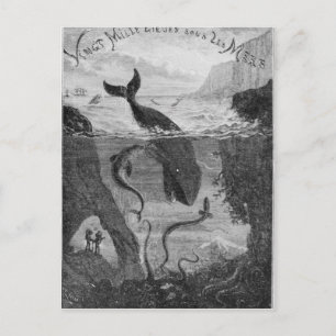 Postal Ilustracion de cubierta "20.000 leguas bajo el mar