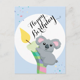 Postal Ilustracion de Cute Chubby personalizado Koala