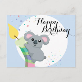 Postal Ilustracion de Cute Chubby personalizado Koala
