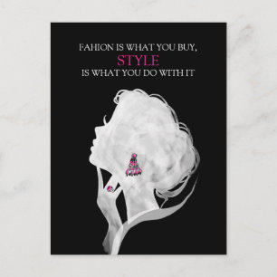 Postal Ilustración de deco de moda, glamour elegante