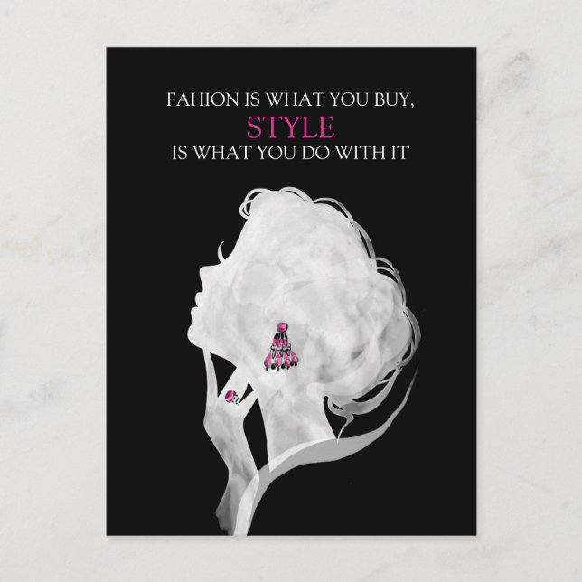 Postal Ilustración de deco de moda, glamour elegante (Anverso)