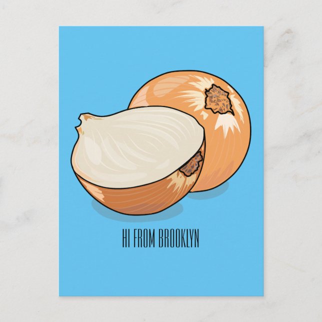 Postal Ilustración de dibujo animado de cebolla  (Anverso)