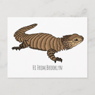 Postal Ilustración de dibujos animados de lagarto acoraza