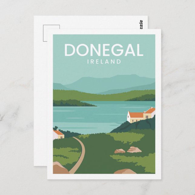 Postal Ilustracion de Donegal Ireland Famous Travel Place (Anverso / Reverso)