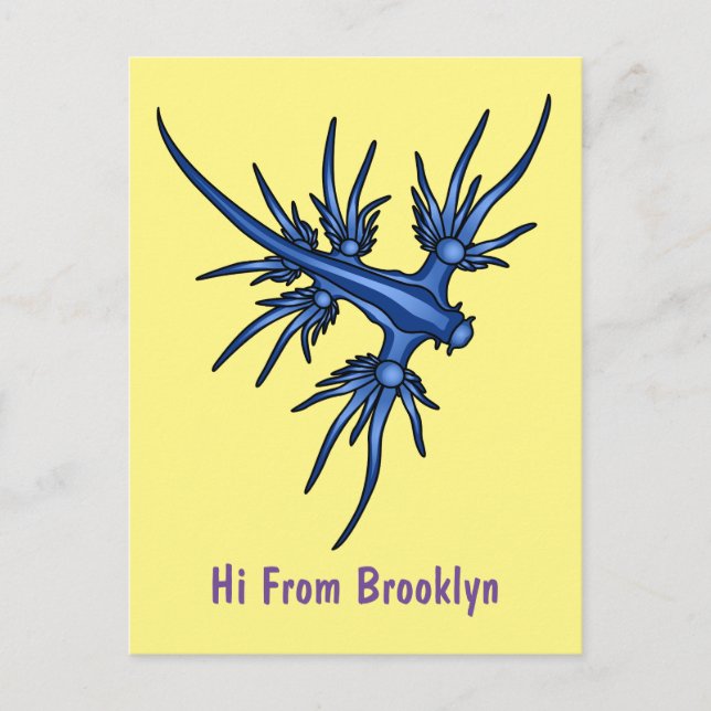 Postal Ilustracion de dragón azul (Anverso)
