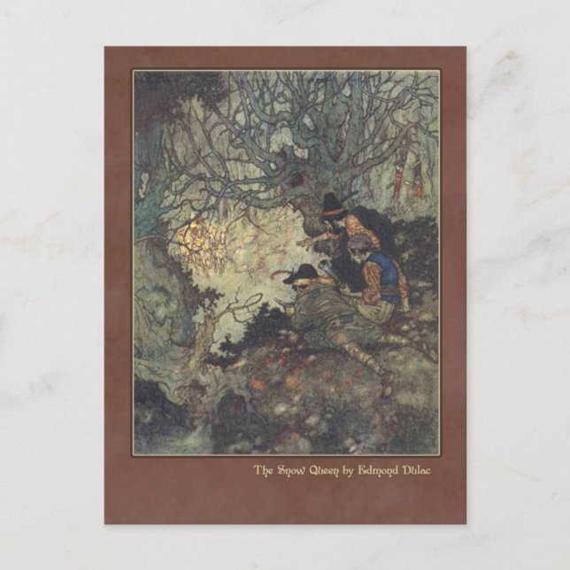 Postal Ilustracion de Edmund Dulac de la reina de la (Anverso)
