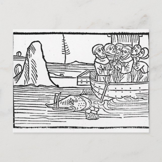 Postal Ilustracion de 'El viaje de San Brendan' (Anverso)