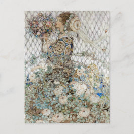 Postal Ilustracion de época Annie French "El Rosa"