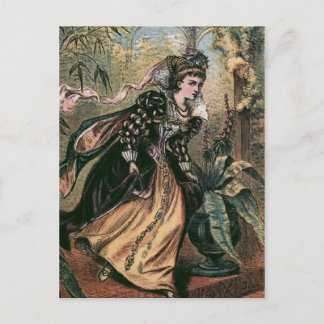 Postal ilustracion de época "Corriendo de la pelota"