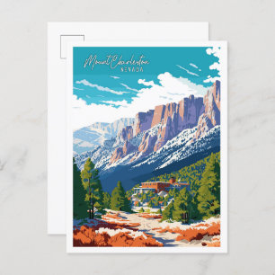 Postal Ilustracion de época de Mount Charleston Nevada