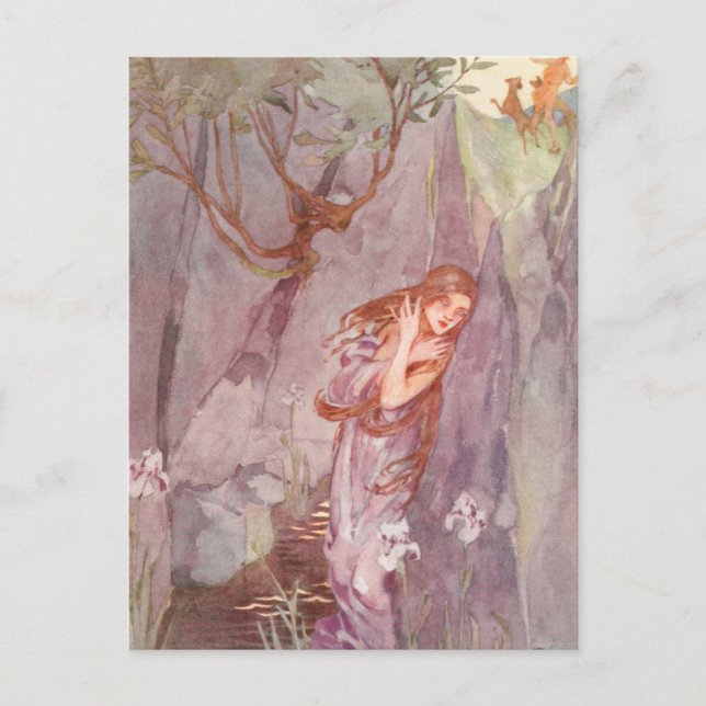 Postal Ilustracion de época de Stratton Echo & Narcissus (Anverso)