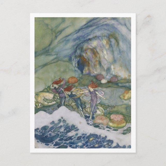 Postal Ilustracion de época Edmund Dulac Tempest (Anverso)