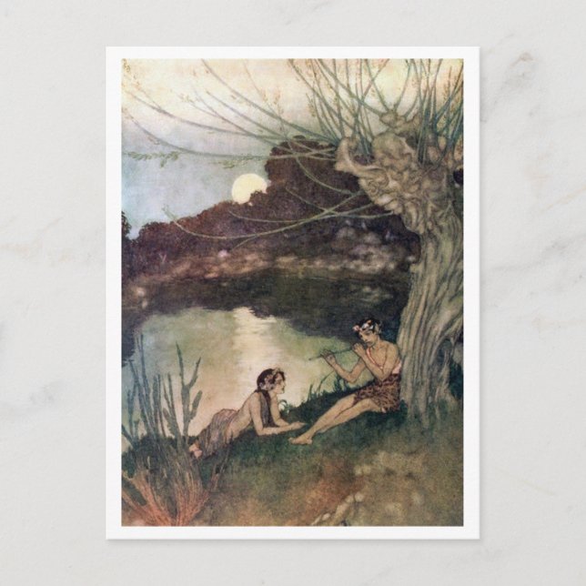 Postal Ilustracion de época Edmund Dulac Tempest (Anverso)