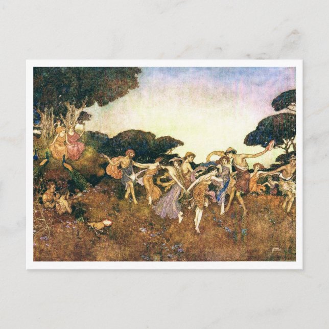 Postal Ilustracion de época Edmund Dulac Tempest (Anverso)