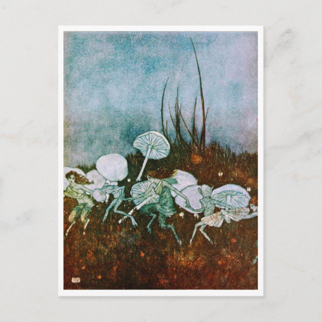 Postal Ilustracion de época Edmund Dulac Tempest (Anverso)