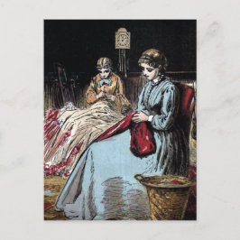 Postal ilustracion de época "Los Dressmakers"