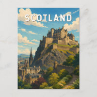 Ilustración de Escocia Reino Unido Arte de Viaje