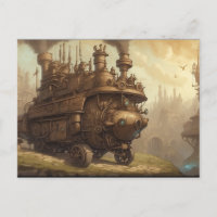 Ilustración de fantasía de motor steampunk vintage
